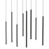DALS Lighting 84" Wide 8 Light LED Linear Pendant Black