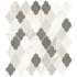 Daltile Raine - 11" x 13" Arabesque Mosaic Ceiling, Floor, and Wall Tile - Polished Marble Visual - Sold by Sheet (0.74 SF/Sheet) Cirrus Storm Blend