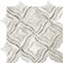 Daltile Lavaliere - 11" x 11" Sheet Varied Wave Mosaic Floors and Wall Tile - Light Polished Marble Visual - Sold by Sheet Carrara White / Bardiglio