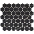 Daltile Perpetuo - 1-1/2" Hexagon Floor and Wall Mosaic Tile - Matte Marble Visual - Sold by Sheet (0.81 SF/Sheet) INFINITE BLACK