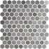 Daltile Uptown Glass - 1" x 1" Hexagon Wall Tile - Glossy Visual - Sold by Sheet (0.94 SF/Sheet) Frost Moka