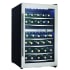 Danby 20 Inch Wide 38 Bottle Capacity Free Standing Wine Cooler with Dual Temperature Zones, LED Lighting and Wire Shelving Black / Stainless Steel