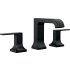 Delta Velum 1.2 GPM Widespread Bathroom Faucet with Curved Spout and Pop-Up Drain Assembly Matte Black