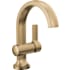 Delta Albion 1.2 GPM Single Hole Bathroom Faucet with Push Pop-Up Drain Assembly Champagne Bronze