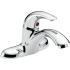 Delta Single Handle 1.5GPM Bathroom Faucet with Antimicrobial by AgION and No Pop-Up Hole Less Pop-Up Assembly from the Commercial Series Chrome