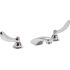 Delta Double Handle 1.5GPM Ceramic Disc Widespread Bathroom Faucet with Blade Handles and Antimicrobial by AgION from the Commercial Series Chrome