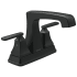 Delta Ashlyn 1.2 GPM Centerset Bathroom Faucet with Metal Drain Assembly Matte Black