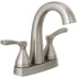 Delta Stryke 1.2 GPM Centerset Bathroom Faucet with Pop-Up Drain Assembly Brilliance Stainless