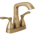 Delta Stryke 1.2 GPM Centerset Bathroom Faucet with Lever Handles and Pop-Up Drain Assembly - Limited Lifetime Warranty Lumicoat Champagne Bronze
