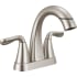 Delta Arvo 1.2 GPM Centerset Bathroom Faucet with Pull Down Spout and Push Pop-Up Drain Assembly SpotShield Brushed Nickel