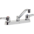 Delta Double Handle 1.5GPM Ceramic Disc Kitchen Faucet with Lever Blade Handles Wallform Swing Spout and Vandal Resistant Aerator from the Commercial Series Chrome
