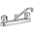 Delta Double Handle 1.5GPM Ceramic Disc Kitchen Faucet with Flute Handles Wallform Swing Spout from the Commercial Series Chrome