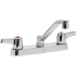 Delta Double Handle 1.5GPM Kitchen Faucet with Lever Blade Handles Wallform Swing Spout from the Commercial Series Chrome