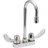 Delta Double Handle 1.5GPM Ceramic Disc Bathroom Faucet with Hooded Blade Handles 10-1/2" Gooseneck Spout and Antimicrobial by AgION from the Commercial Series Chrome