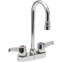 Delta Double Handle 1.5GPM Ceramic Disc Bathroom Faucet with Lever Blade Handles and 10-1/2" Gooseneck Spout from the Commercial Series Chrome