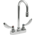 Delta Double Handle 0.5GPM Ceramic Disc Bathroom Faucet with Blade Handles and 10-1/2" Gooseneck Spout from the Commercial Series Chrome