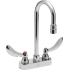 Delta Double Handle 1.5GPM Bathroom Faucet with Blade Handles 10-1/2" Gooseneck Spout and Vandal Resistant Aerator from the Commercial Series Chrome