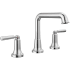 Delta Saylor 1.2 GPM Widespread Bathroom Faucet with Push Pop-Up Drain Assembly and Diamond Seal Valve Technology Chrome