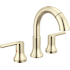 Delta Trinsic 1.2 GPM Widespread Bathroom Faucet with Pull Down Wand and Push Pop-Up Drain Assembly Brilliance Polished Nickel