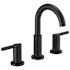 Delta Nicoli 1.2 GPM Widespread Bathroom Faucet with Lever Handles and Push Pop-Up Drain Assembly Matte Black
