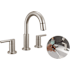 Delta Nicoli 1.2 GPM Widespread Bathroom Faucet with Pull Down Spout and Push Pop-Up Drain Assembly Brilliance Stainless