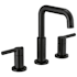 Delta Nicoli 1.2 GPM Widespread Bathroom Faucet with Push Pop-Up Drain Assembly Matte Black