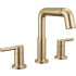 Delta Nicoli 1.2 GPM Widespread Bathroom Faucet with Pull Down Spout and Push Pop-Up Drain Assembly Champagne Bronze