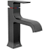 Delta Velum 1.2 GPM Single Hole Bathroom Faucet with Curved Spout and Push Pop-Up Assembly Matte Black