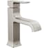 Delta Velum 1.2 GPM Single Hole Bathroom Faucet with Curved Spout and Push Pop-Up Assembly Brilliance Stainless