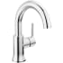 Delta Trinsic 1 GPM Single Hole Bathroom Faucet with Push Pop-Up Drain Assembly Chrome