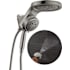 Delta HydroRain 1.75 GPM Multi Function 2-in1 Rain Shower Head and Hand Shower with H2Okinetic PowerDrench and  ProClean Lumicoat Black Stainless