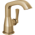 Delta Stryke 1.2 GPM Single Hole Bathroom Faucet with Push Pop-Up Drain Assembly, Lever Handle, and Diamond Seal Ceramic Disc Cartridges Lumicoat Champagne Bronze