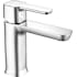 Delta Modern 1 GPM Single Hole Bathroom Faucet with Push Pop-Up Drain Assembly Chrome