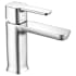 Delta Modern 0.5 GPM Single Hole Bathroom Sink Faucet with Push Pop-up Drain Chrome