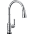 Delta Broderick 1.8 GPM Single Hole Pull Down Touchless Kitchen Faucet with Touch2O, ShieldSpray, MagnaTite, Diamond Seal and Touch-Clean Technologies Arctic Stainless