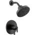 Delta Saylor Monitor 17 Series Dual Function Pressure Balanced Shower Only with Integrated Volume Control - Less Rough-In Valve Matte Black