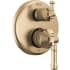 Delta Broderick 14 Series Pressure Balanced Valve Trim with Integrated 3 Function Diverter for Two Shower Applications - Less Rough-In Lumicoat Champagne Bronze