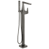 Delta Trillian Floor Mounted Tub Filler with Integrated Diverter and Hand Shower - Less Rough In Black Stainless