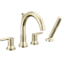 Delta Trinsic Deck Mounted Roman Tub Filler - Includes Hand Shower Brilliance Polished Nickel