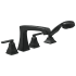 Delta Ashlyn Deck Mounted Roman Tub Filler with Built-In Diverter - Includes Hand Shower Matte Black
