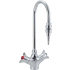 Delta Double Handle Single Hole Gooseneck Laboratory Mixing Faucet with Serrated Nozzle Plus In Line Dual Check Valve from the Commercial Series Chrome