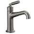 Delta Bowery 1.2 GPM Single Hole Bathroom Faucet with Push Button Drain Assembly - Limited Lifetime Warranty Black Stainless