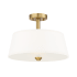 Designers Fountain Studio 2 Light 15" Wide Semi-Flush Drum Ceiling Fixture Brushed Gold