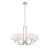 Designers Fountain Studio 26" Wide 5 Light Chandelier with Off White Fabric Shade Satin Platinum