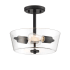 Designers Fountain Westin 2 Light 12" Wide Semi-flush Ceiling Fixture Matte Black