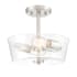 Designers Fountain Westin 2 Light 12" Wide Semi-flush Ceiling Fixture Satin Platinum