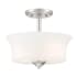 Designers Fountain Bronson 2 Light 12" Wide Semi-flush Drum Ceiling Fixture Brushed Nickel