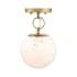 Designers Fountain Wine Flower 7" Wide Semi-flush Globe Ceiling Fixture Brushed Gold