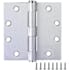 Design House 4-1/2" x 4-1/2" Butt Square Corner Surface Mount Door Hinge - Pack of 12 Brushed Chrome