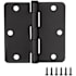 Design House 3-1/2" x 3-1/2" Butt Round Corner Surface Mount Door Hinge - Pack of 9 Matte Black